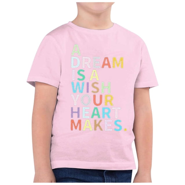 Chemises pour Fillettes Rentrée des Classes Saison Imprimé Col Rond Manches Courtes Hauts pour Filles, T-Shirts Roses 8 Ans-9 Ans