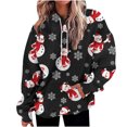 thumbnail image 1 of Pntutb Moda Mujer Navidad Impreso Bolsillo Blusa De Manga Larga Casual tops Sweatershirt Botón Sudaderas Con Capucha Pntutb Pntutb-1668, 1 of 4