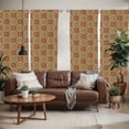 thumbnail image 2 of Ambesonne Mandala Window Curtains, Medieval Mosaic Design, Each 28" W x 95" L, Pale Coffee Pale Blue, 2 of 5