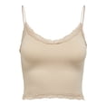 thumbnail image 2 of ONLY Top corto para mujer paquete de 3 - ONLVICKY LACE SEAMLESS CROPPED TOP, top de tirantes, encaje Beige M/L (Medium/Large), 2 of 6