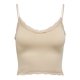 thumbnail image 1 of ONLY Top corto para mujer - ONLVICKY LACE SEAMLESS CROPPED TOP, top de tirantes, encaje Beige M/L (Medium/Large), 1 of 6