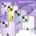 thumbnail image 7 of JETech Cute Case for iPhone 14 Plus 6.7-Inch, Wave Frame Curly Shape Shockproof Phone Cover for Women and Girls, Clear Hard PC Back (Purple), 7 of 7