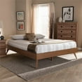 thumbnail image 6 of Allora Mid-Century Solid Rubberwood Queen Platform Bed in Walnut Brown, 6 of 7