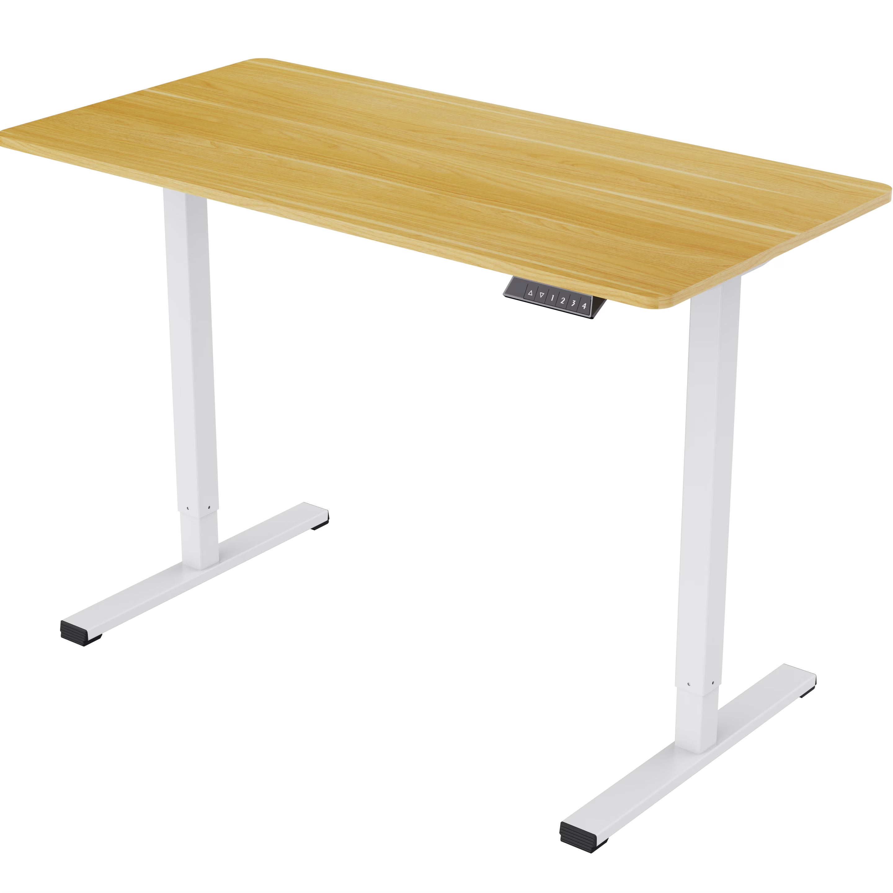 MAYEERTY 48" Electric Standing Desk, Height Adjustable Ergonomic Home Office Computer Workstation with Quiet Motor and Memory Control, Sturdy Steel Frame for Study Room