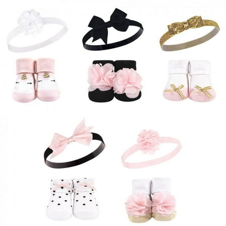 UPC: 0660168184013 | Hudson Baby Girl Headband and Socks Giftset Gold Unicorn One Size