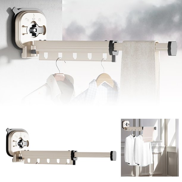 Espacio definitivo: tendedero plegable para balcón y solución elegante para secar la ropa de forma eficiente.