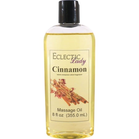 Cinnamon Massage Oil by Eclectic Lady, 8 oz, Sweet Almond Oil and Jojoba Oil
