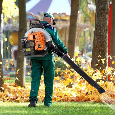 ChicHomey 63CC Backpack Gas Leaf Blower,2-Stroke Leaf Blower Adjustable Speed,Lawn Yard Dust Blowing Cleaning Tool 6800r/min