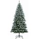 thumbnail image 2 of Historyli Árbol de Navidad artificial de 1,8 m con piñas espolvoreadas con nieve, base de metal, estructura con bisagras, soporte plegable, para casa o oficina, color verde, 2 of 8