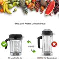 thumbnail image 4 of 2026 For Vitamix Lid Replacement,Low Profile 64Oz Lid Fit for Vitamix Blender Explorian Classic C/G Prope, 4 of 5