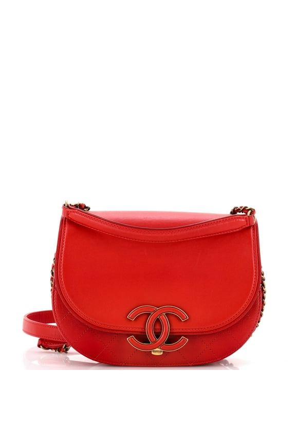 Pre-Owned Chanel Red Coco Flap Messenger Shoulder Bag