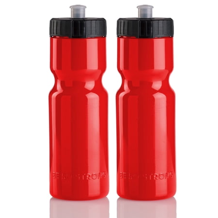 50 Strong Sports Squeeze Water Bottle 2 Pack - 22 oz. BPA Free