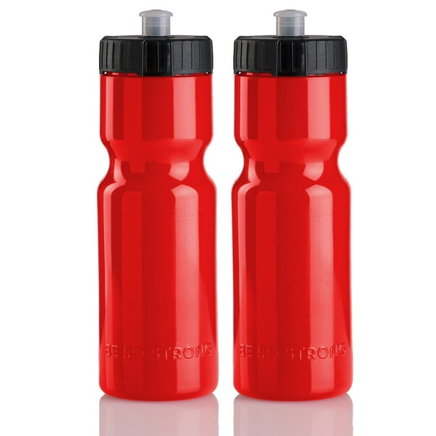 50 Strong Sports Squeeze Water Bottle 2 Pack 22 oz. BPA Free Easy