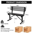 thumbnail image 5 of AwayHome 4ft Heavy Duty Mesh Metal Outdoor Park Bench with Backrest & Steel Frame,Black, 5 of 8