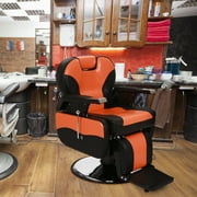 Zimtown Barber Chair, Salon Chair for Hair Stylist Duty Tattoo Chair Shampoo Beauty Salon Equipment, Orange