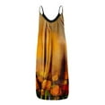 thumbnail image 2 of Robe Longue d'Été pour Femme à Col Rond, Imprimée, Sans Manches, Grande Taille, à Enfiler, à Bretelles Spaghetti, Longue Robe Maxi avec Poches, 2 of 4