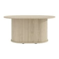 thumbnail image 4 of STYLIVIA Fluted Oblong Coffee Table Modern Pedestal Base Oslo Oak 31" W x 21.7" D x 14.9" H, 4 of 13