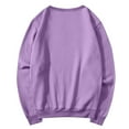 thumbnail image 3 of Resicozy Womens Sweatshirts Oversized Crewneck Plain Pullover Hoodies Trendy Cute Long Sleeve Drop Shoulder Sweater Tops Light Purple XL, 3 of 5