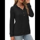thumbnail image 2 of Sudadera con Capucha de Moda para Mujer, de Larga y Cuello en V, Informal, para Otoño e Invierno. Negro M, 2 of 6