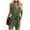 01#Army Green, variant on Women's Casual Summer V-Neck Sleeveless Jumpsuit, Button Closure, Belted Romper Shorts