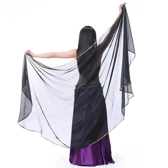Bufanda de Cintura de Danza de Vientre Pañuelo de Cadera con Lentejuelas de Gasa Ligera Transpirable Accesorios para Baile Disfraces Negro Macarena bufanda de la danza del vientre