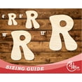 thumbnail image 3 of Unfinished Wood Groovy R Font Shape 16" / 3/4", 3 of 3