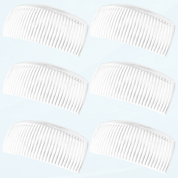 French Twist Comb, 6 Packs of Clear Plastic Side Hair Combs with 29 Teeth Hair Clip Combs for Women