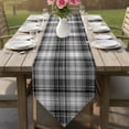 thumbnail image 6 of Gray Black Buffalo Plaid Table Runner Linen Burlap Table Runner 36 Inches Small White Farmhouse Modern Striped Dresser Scarves for Kitchen Island Coffee Dining Room Party Holiday Decor 13"x36", 6 of 8