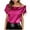 Hot Pink, variant on RYRJJ Women's Off Shoulder Satin Tops Elegant Short Sleeve Asymmetrical Neck Silk Blouse Dressy Casual Shirts(Pink,L)