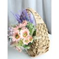 thumbnail image 3 of Cesta de flores con asa, cesta de mimbre en forma de media luna, cesta de pétalos, cesta para guardar dulces, cesta de picnic portátil para exteriores, beige, 28 x 23 cm, 3 of 7