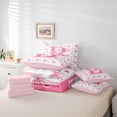 thumbnail image 6 of Homewish Initial Letter B 7-Piece Bedding Comforter Set,Kawaii Bow Ribbon King Bedding Sets,Pink Heart Print Bed Sheets For Girl,Breathable Bedroom Decoration Reversible, 6 of 8