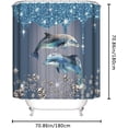 thumbnail image 4 of 4Pcs Glitter Diamond Shower Curtain Sets,Green Butterfly Bathroom Sets with Shower Curtain and Mats,Bathroom Decor Mat Toilet Lid Cover and Non-Slip U Shape Mat with 12 Hooks, 72"x72", 4 of 9