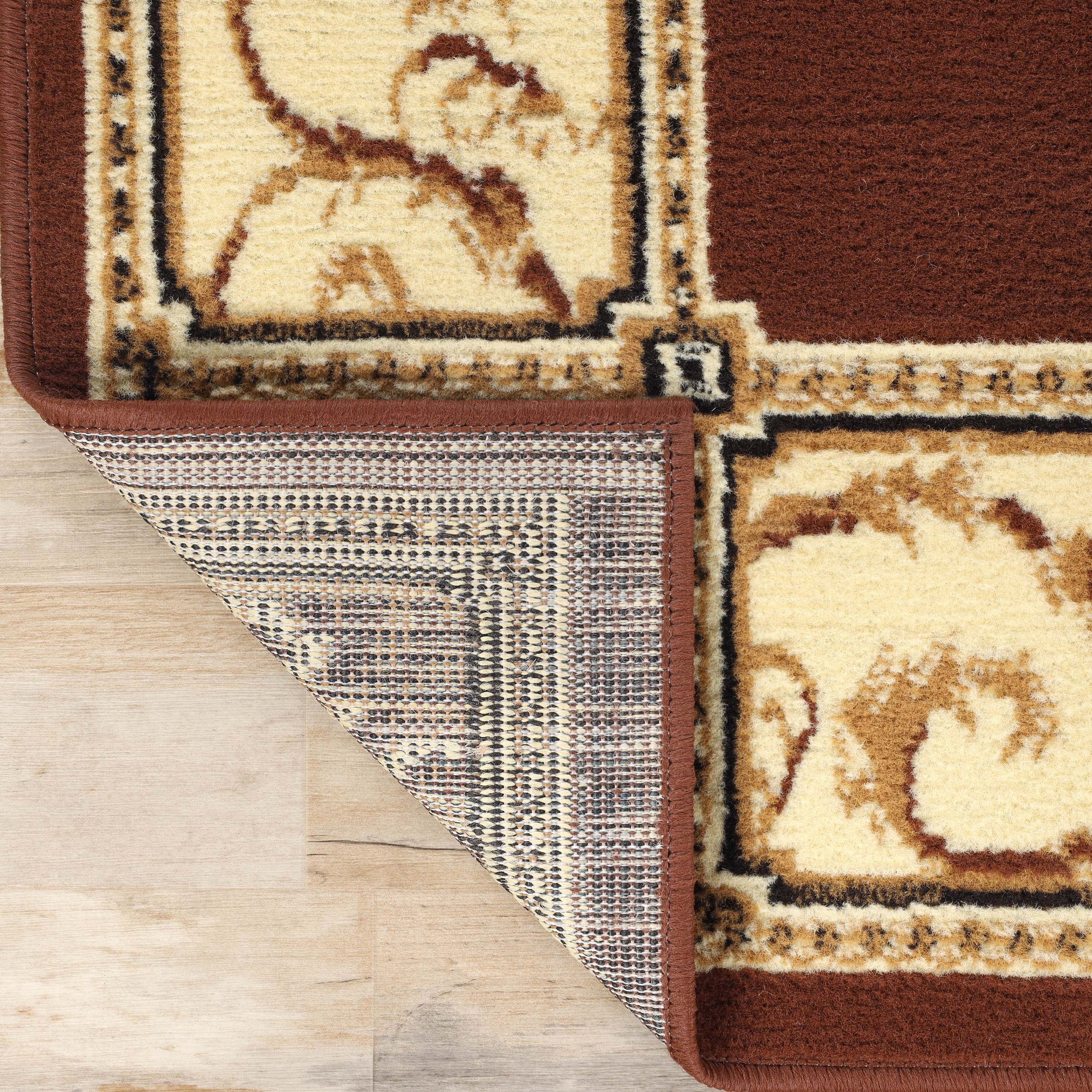 Superior Classic Elegant Floral Medallion Power-Loomed Indoor Area Rug, Toffee, 4' x 6'
