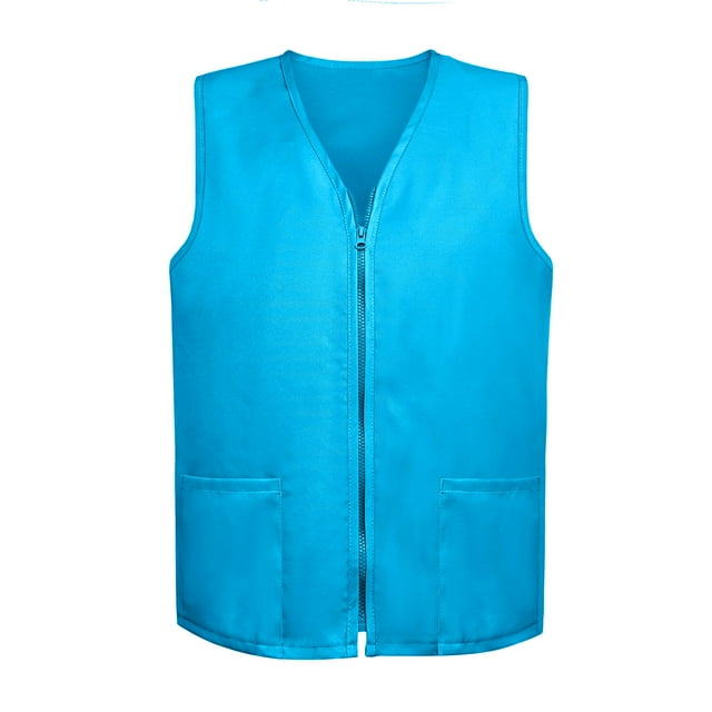 TOPTIE Adult Volunteer Work Vest Event Supermarket Apron Vests - Light Blue