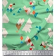 thumbnail image 1 of Soimoi Green Silk Fabric Geometric Abstract Decor Fabric Printed Yard 42 Inch Wide, 1 of 3