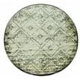 thumbnail image 5 of 8â€™ Round Gray Beige Distressed Diamond Area Rug, 5 of 5