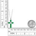 thumbnail image 6 of Gem Stone King 925 Sterling Silver Green Nano Emerald and White Moissanite Cross Pendant Necklace for Women | 2.50 Cttw | Gemstone May Birthstone | Oval 6X4MM | With 18 inch Chain, 6 of 6