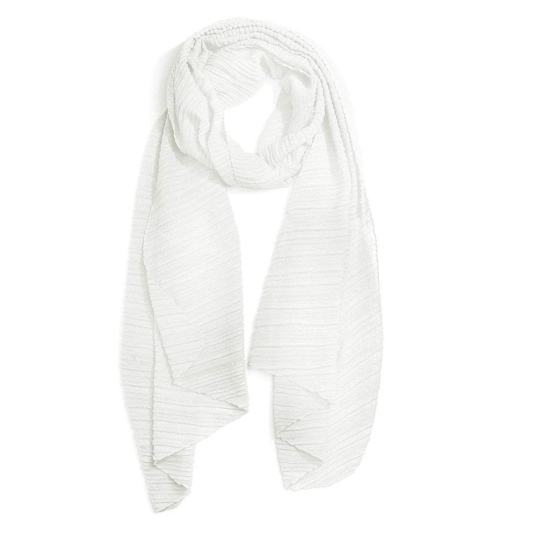 Womens Solid Crinkle Oblong Spring Scarf White - Walmart.com