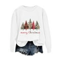 thumbnail image 6 of TTUHYWXI Christmas Sweatshirts for Women Merry Christmas Tree Graphic Long Sleeve Xmas Vacation Pullover Christian Tops (White, M), 6 of 6