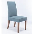 thumbnail image 2 of Set of 2 Cover Removable Interchangeable Upholstered Dining Chairs Linen Parsons Diner Chair Upholstered Fabric Dining Room Chairs with Solid Wood and Padded Seat Dining Chair (Blue), 2 of 9