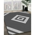 thumbnail image 3 of Ahgly Company Machine Washable Indoor Square Transitional Gunmetal Gray Area Rugs, 5' Square, 3 of 7