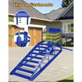 thumbnail image 3 of 2 Pack 11000 Lbs Hydraulic Car Ramps Heavy Duty Steel Low Profile Service Lift Ramps with Adjustable Height 9.3 In -14 In Blue, 3 of 6