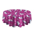 thumbnail image 5 of Cartoon Unicorn Pattern Round Tablecloth 60"x60",Wrinkle Wipeable Table Cloth for Kitchen Dining Room Picnic Patio Party, 5 of 6