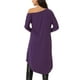 thumbnail image 3 of INSPIRAR CHIC Blusa Casual de Mujer de Un Hombro, Manga Larga, Corte Alto-Bajo, Asimétrica, do Hem Irregular, Color Lila, 3 of 6