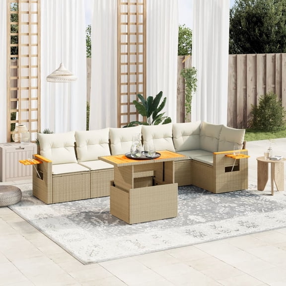 vidaXL Garden Sofa Set Beige