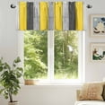 thumbnail image 6 of Coastal Style Valances for Windows, 42 x 12in, Vintage Gray Yellow Stripes Wood Texture Rod Pocket Kitchen Valance Curtain Light Filtering Window Treatments for Living Room Bedroom, 1 Panel, 6 of 7