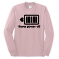 thumbnail image 2 of Cute Heart Never Power off Love Couple Gift Valentine's Day Mens Long Sleeve Shirt, Light Pink, 2XL, 2 of 3