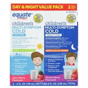 Equate Children's Daytime/Nighttime Multi-Symptom Cold Liquid, 4 fl oz, 2 Count