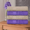 thumbnail image 2 of Ample Decor Hand Towel 18 x 28 inch Pack of 4 600 GSM 100% Cotton, Soft & Lightweight, Quick Drying - Beige & Purple, 2 of 5