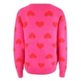 thumbnail image 3 of Chandail en Molleton Cœur! Fadeal Sweat à Capuche Tricoté Col Rond Amour pour Femmes Hiver Printemps Saint-Valentin Rose Vif m, 3 of 3